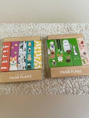 NWT Set of 2 Dog Theme Page Flags